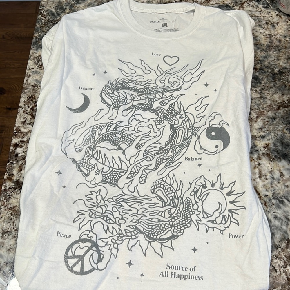 Alpha Collective Size Large 100% cotton T shirt
